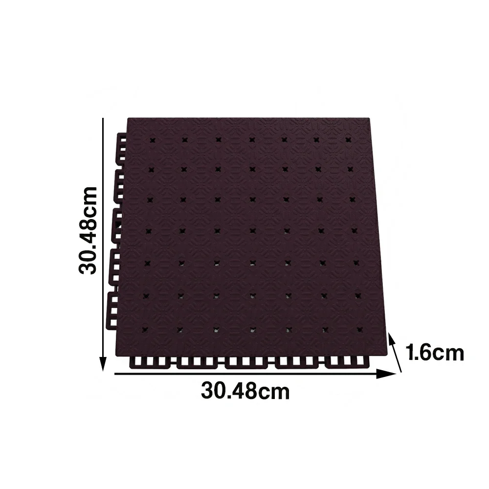 DUNK MASTER Interlocking Sports Flooring Tiles Non-Slip Drainage Court Flooring 10/20/30sqm Outdoor Basketball Court Playground Floor - Coffee - Image 5