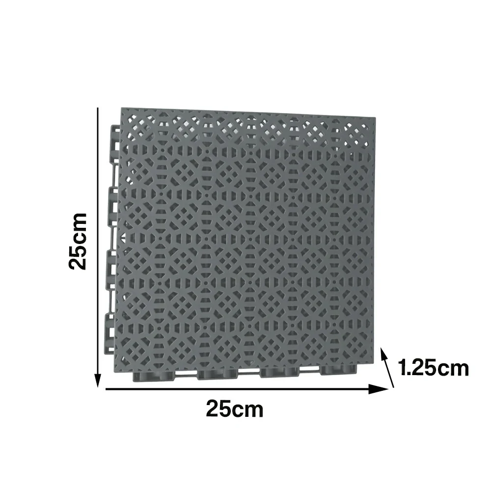 DUNK MASTER Interlocking Sports Floor Tiles - Anti-Slip Grid Pattern Court Flooring 25cm Modular Tiles for Basketball Courts 10/20/30 Square Meters - Dark Grey - Image 5