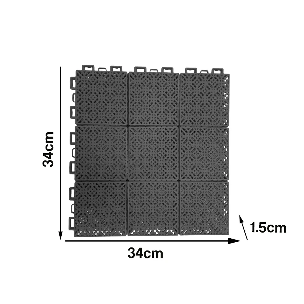 DUNK MASTER Interlocking Sports Floor Tiles - Soft Connection Anti-Slip Court Flooring 34cm Modular Tiles for Basketball Courts 10/20/30 Square Meters - Dark Grey - Image 5