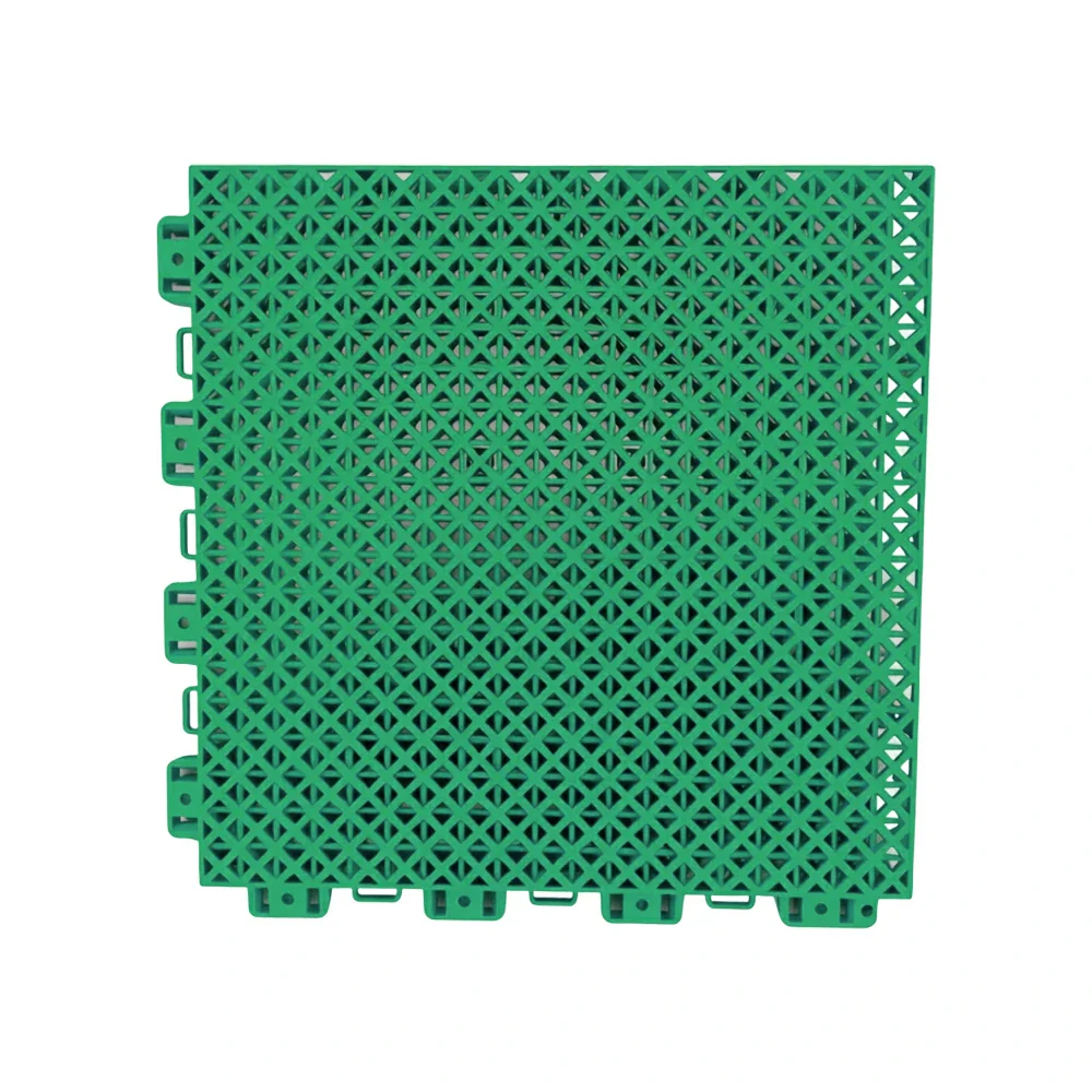 DUNK MASTER Interlocking Sports Floor Tiles - Bamboo Pattern Anti-Slip Court Flooring Modular Tiles for Basketball Courts 10/20/30 Square Meters - Grass Green