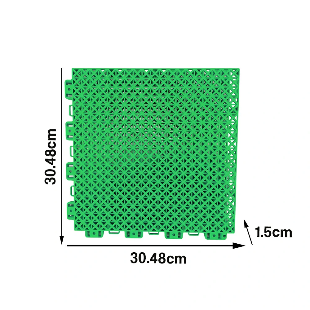 DUNK MASTER Interlocking Sports Floor Tiles - Bamboo Pattern Anti-Slip Court Flooring Modular Tiles for Basketball Courts 10/20/30 Square Meters - Emerald Green - Image 5