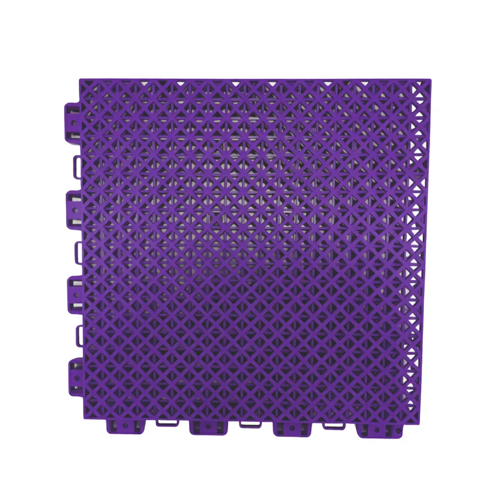 DUNK MASTER Interlocking Sports Floor Tiles - Bamboo Pattern Anti-Slip Court Flooring Modular Tiles for Basketball Courts 10/20/30 Square Meters - Purple
