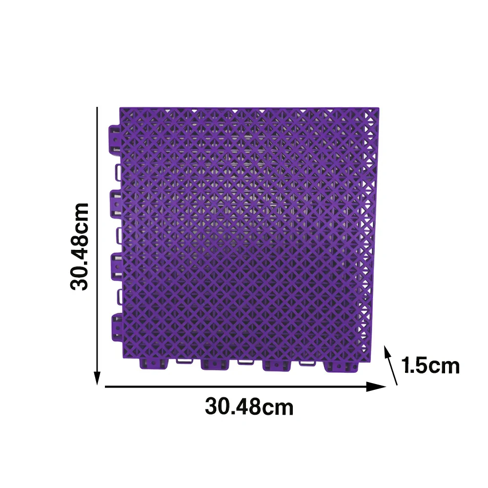 DUNK MASTER Interlocking Sports Floor Tiles - Bamboo Pattern Anti-Slip Court Flooring Modular Tiles for Basketball Courts 10/20/30 Square Meters - Purple - Image 5