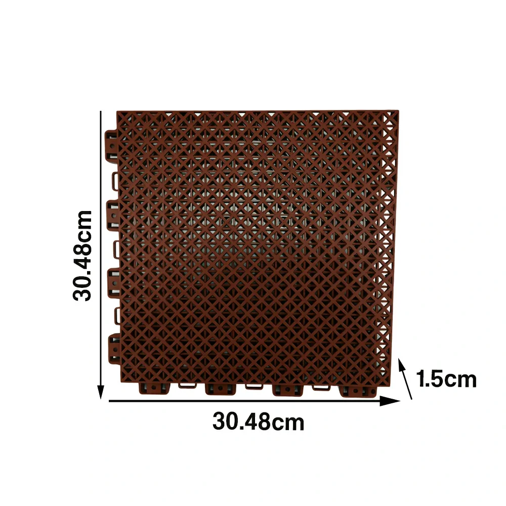 DUNK MASTER Interlocking Sports Floor Tiles - Bamboo Pattern Anti-Slip Court Flooring Modular Tiles for Basketball Courts 10/20/30 Square Meters - Coffee - Image 5