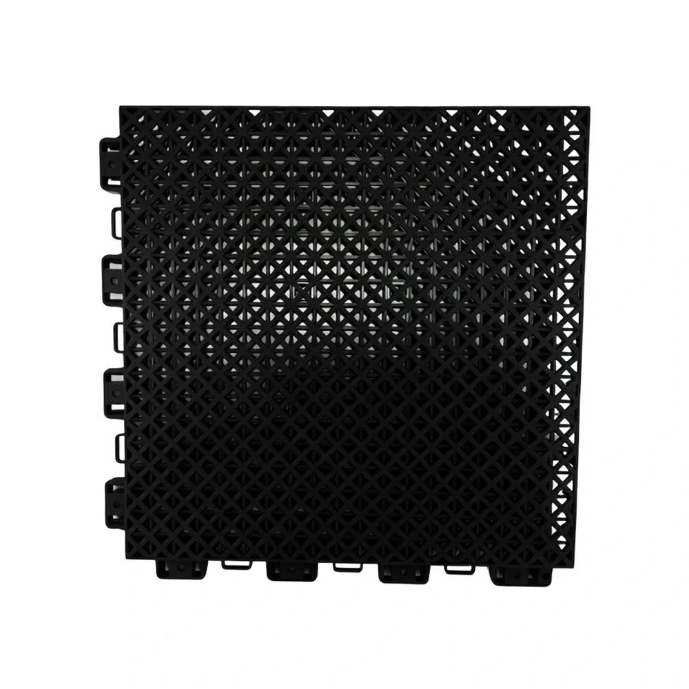 DUNK MASTER Interlocking Sports Floor Tiles - Bamboo Pattern Anti-Slip Court Flooring Modular Tiles for Basketball Courts 10/20/30 Square Meters - Black