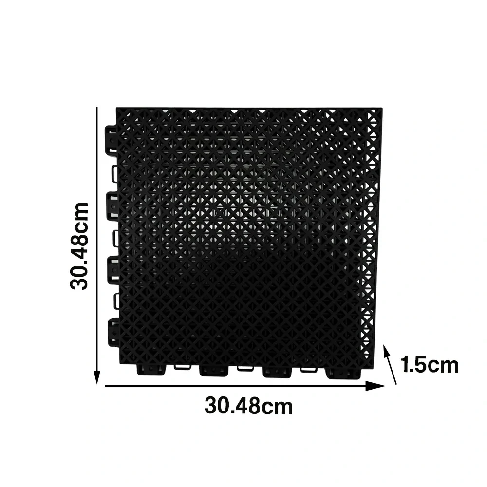 DUNK MASTER Interlocking Sports Floor Tiles - Bamboo Pattern Anti-Slip Court Flooring Modular Tiles for Basketball Courts 10/20/30 Square Meters - Black - Image 5