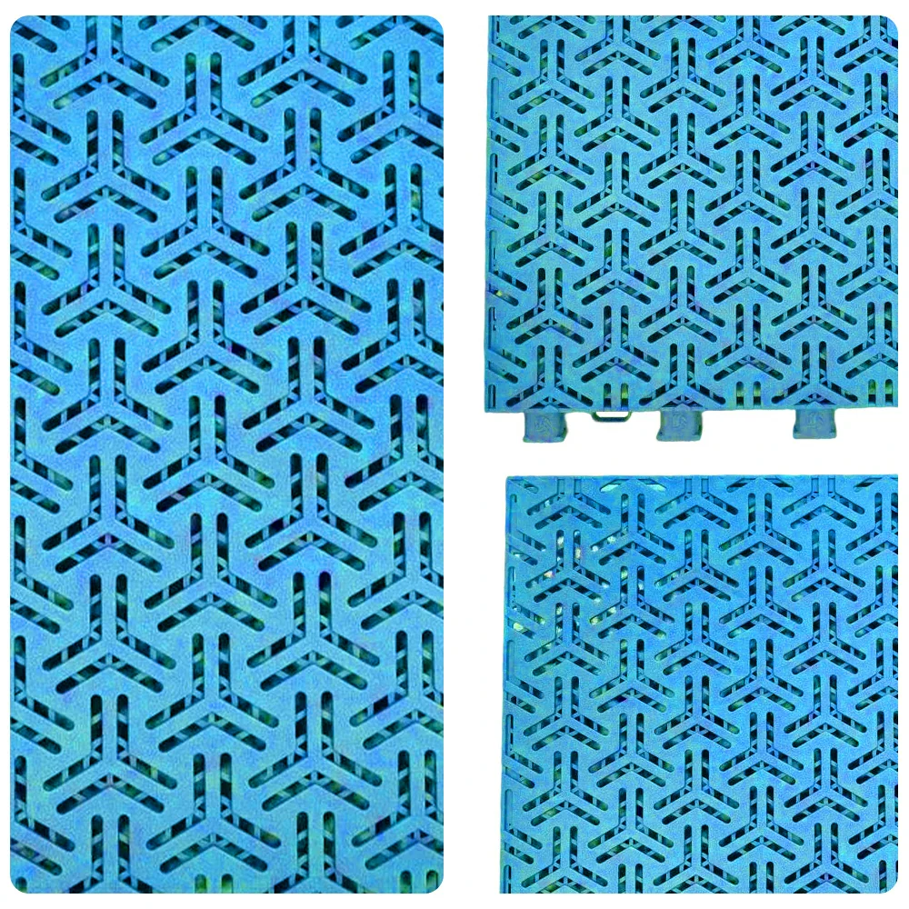 DUNK MASTER Interlocking Sports Floor Tiles - Flight Key Plus Anti-Slip Court Flooring Modular Tiles for Basketball Courts 10/20/30 Square Meters - Blue - Image 3