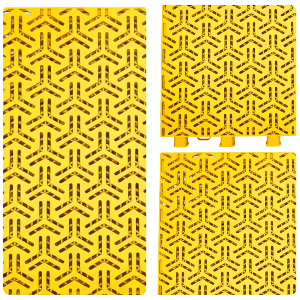 DUNK MASTER Interlocking Sports Floor Tiles - Flight Key Plus Anti-Slip Court Flooring Modular Tiles for Basketball Courts 10/20/30 Square Meters - Yellow - Image 3