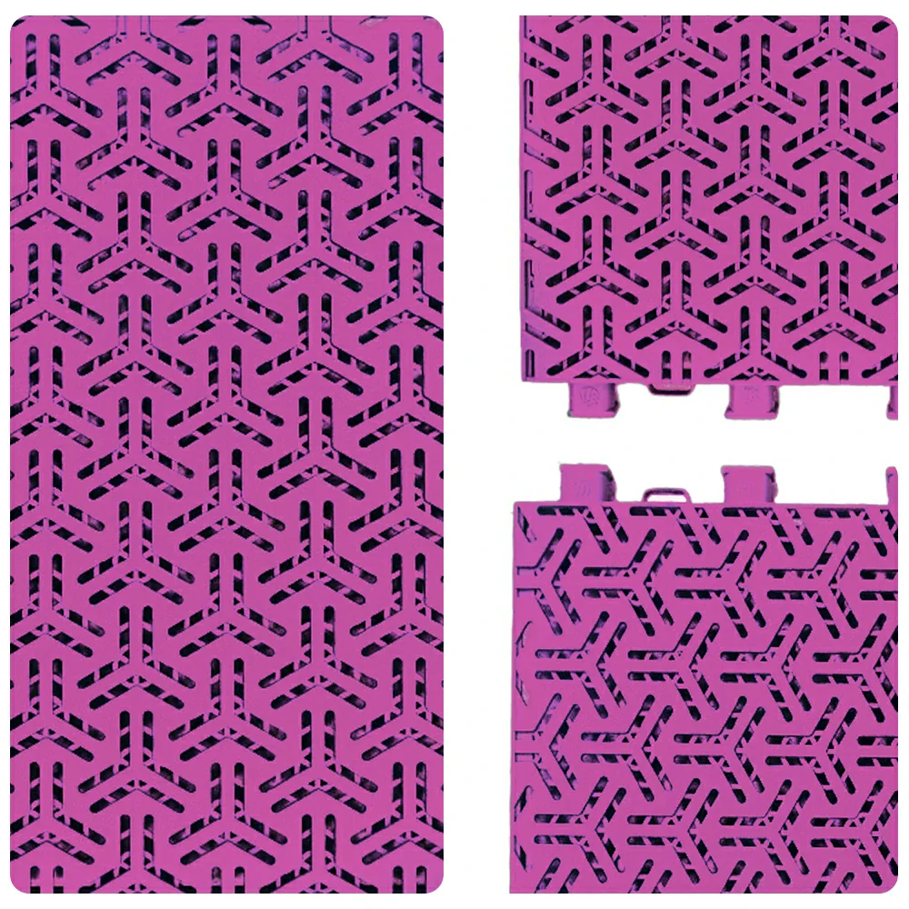 DUNK MASTER Interlocking Sports Floor Tiles - Flight Key Plus Anti-Slip Court Flooring Modular Tiles for Basketball Courts 10/20/30 Square Meters - Pink - Image 3