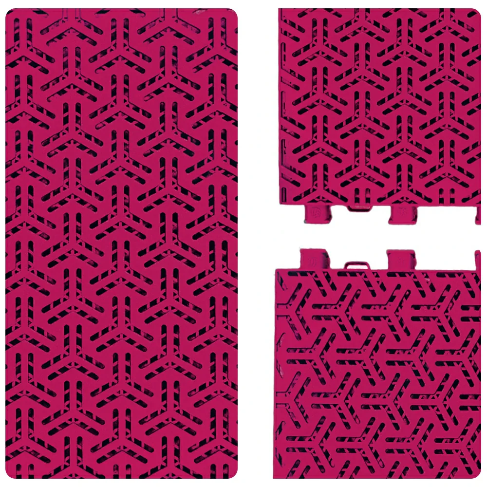 DUNK MASTER Interlocking Sports Floor Tiles - Flight Key Plus Anti-Slip Court Flooring Modular Tiles for Basketball Courts 10/20/30 Square Meters - Rose Red - Image 3