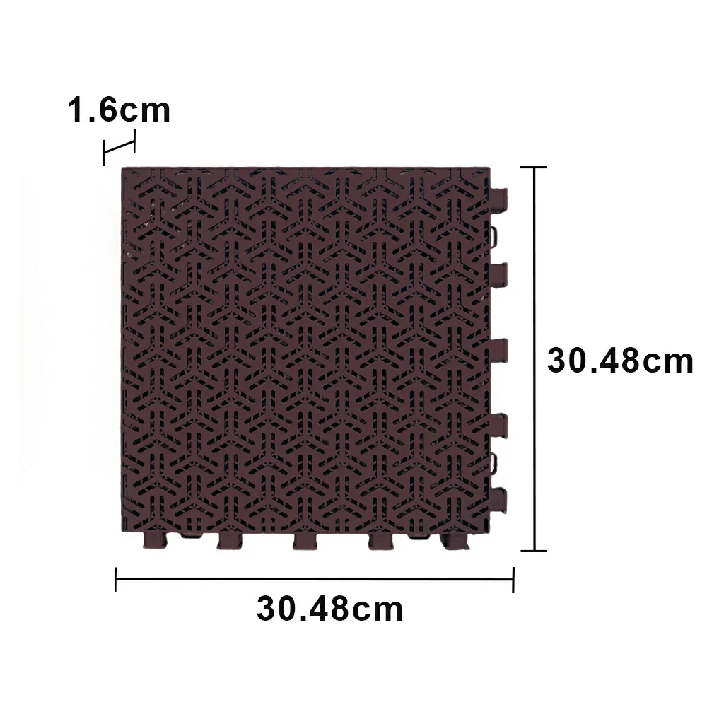 DUNK MASTER Interlocking Sports Floor Tiles - Flight Key Plus Anti-Slip Court Flooring Modular Tiles for Basketball Courts 10/20/30 Square Meters - Coffee - Image 5