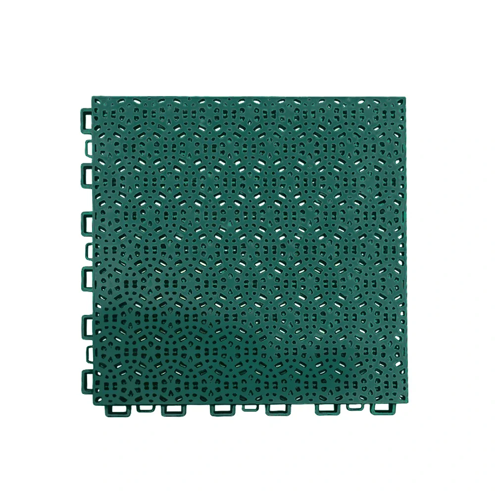 DUNK MASTER Interlocking Sports Floor Tiles - Anti-Slip Shock Absorbing Modular Court Flooring for Basketball Courts 10/20/30 Square Meters - Dark Green