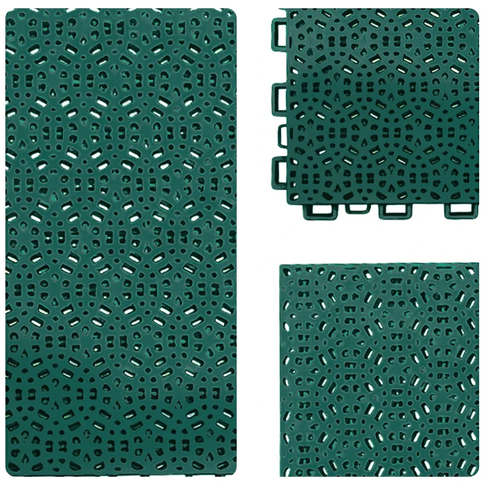DUNK MASTER Interlocking Sports Floor Tiles - Anti-Slip Shock Absorbing Modular Court Flooring for Basketball Courts 10/20/30 Square Meters - Dark Green - Image 3