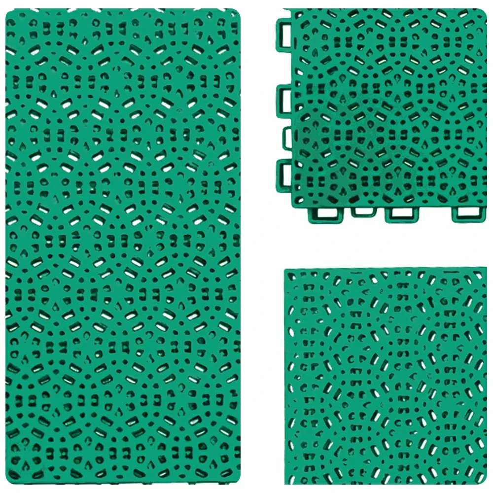 DUNK MASTER Interlocking Sports Floor Tiles - Anti-Slip Shock Absorbing Modular Court Flooring for Basketball Courts 10/20/30 Square Meters - Light Green - Image 3