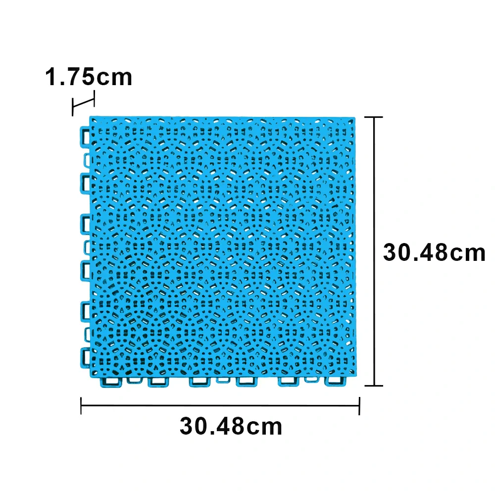 DUNK MASTER Interlocking Sports Floor Tiles - Anti-Slip Shock Absorbing Modular Court Flooring for Basketball Courts 10/20/30 Square Meters - Blue - Image 5
