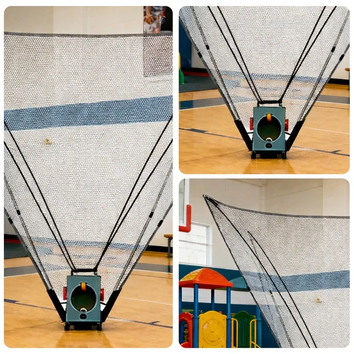 DUNK MASTER Portable Basketball Shooting Machine - Foldable Mobile Design, Reinforced Steel Frame, Silent Wheels for Multi-Surface Use - Black - Image 3