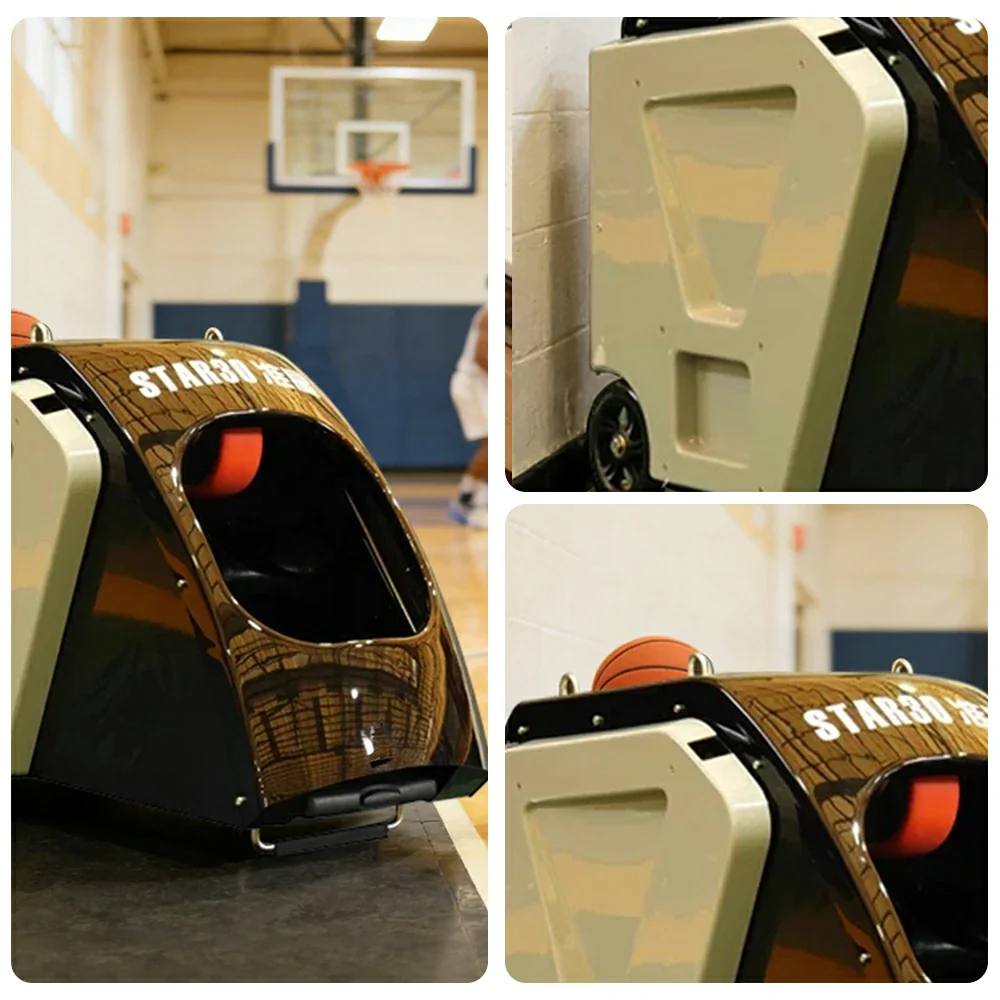 DUNK MASTER Portable Basketball Shooting Machine - Multi-Spot Training, Silicone Tyre Wheels, 3.4m High Net for Faster Ball Return - Image 4