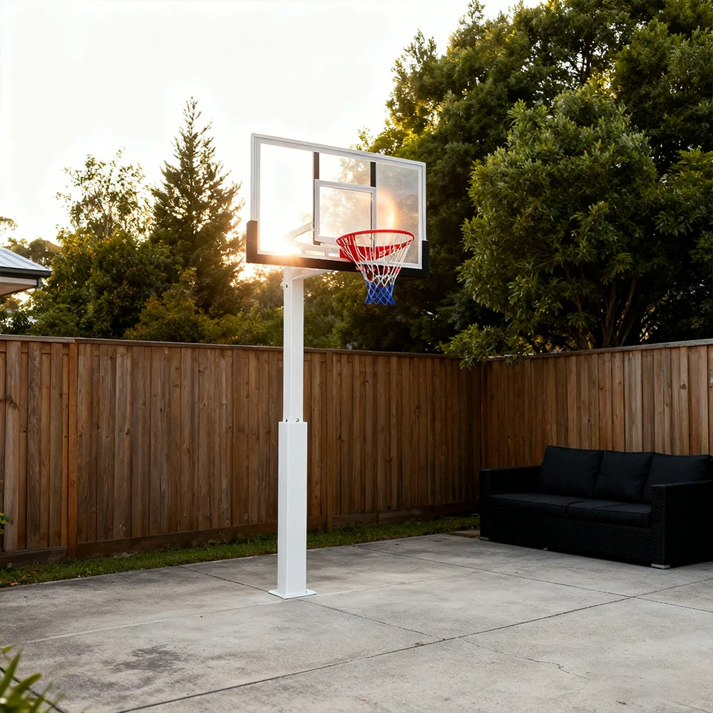 DUNK MASTER M022 Basketball System  In Ground Basketball Stand Ring Hoop Ironman - White - Image 4