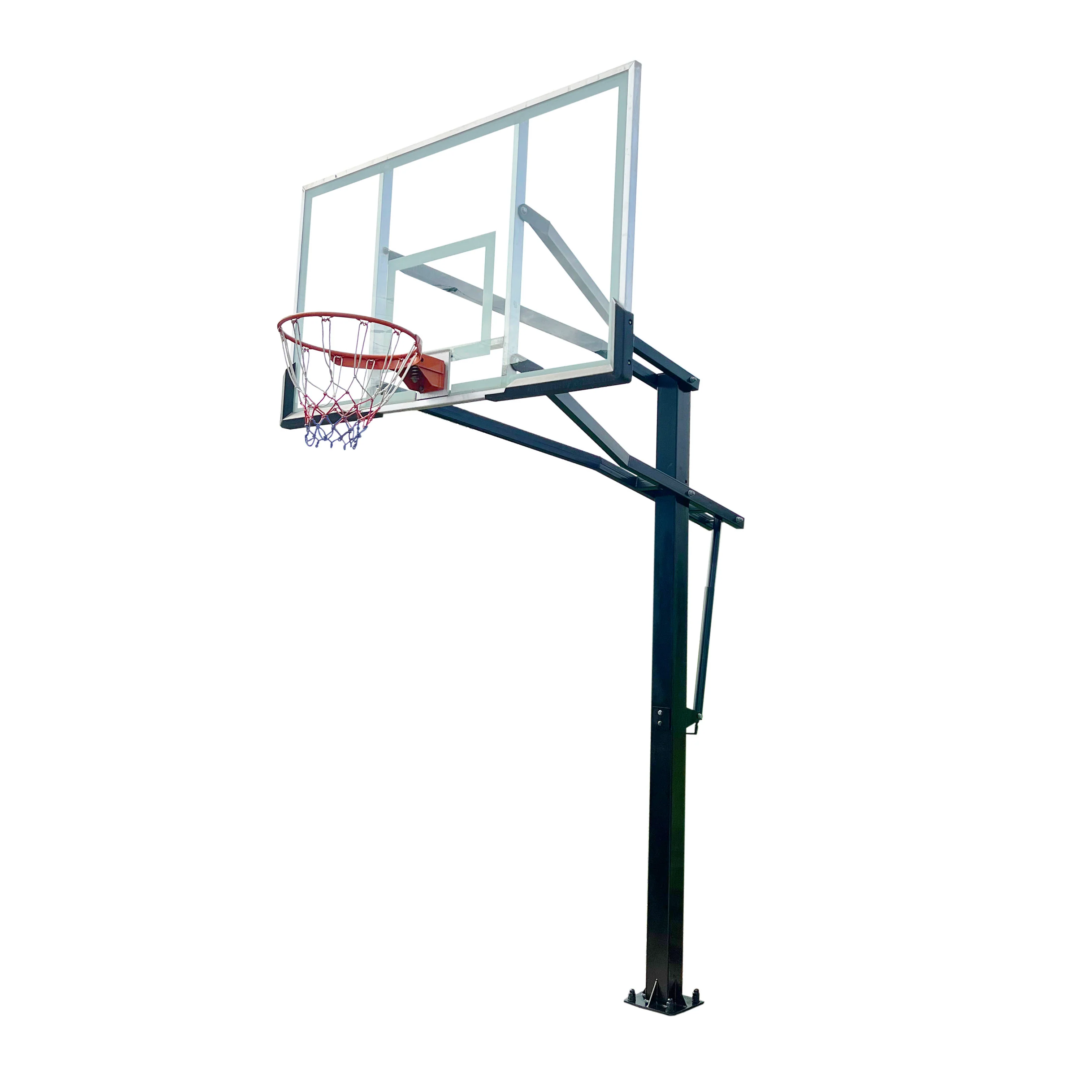 DUNK MASTER M023 Basketball System  In Ground Basketball Stand Ring Hoop Ironman Heavy Duty Professional - Black