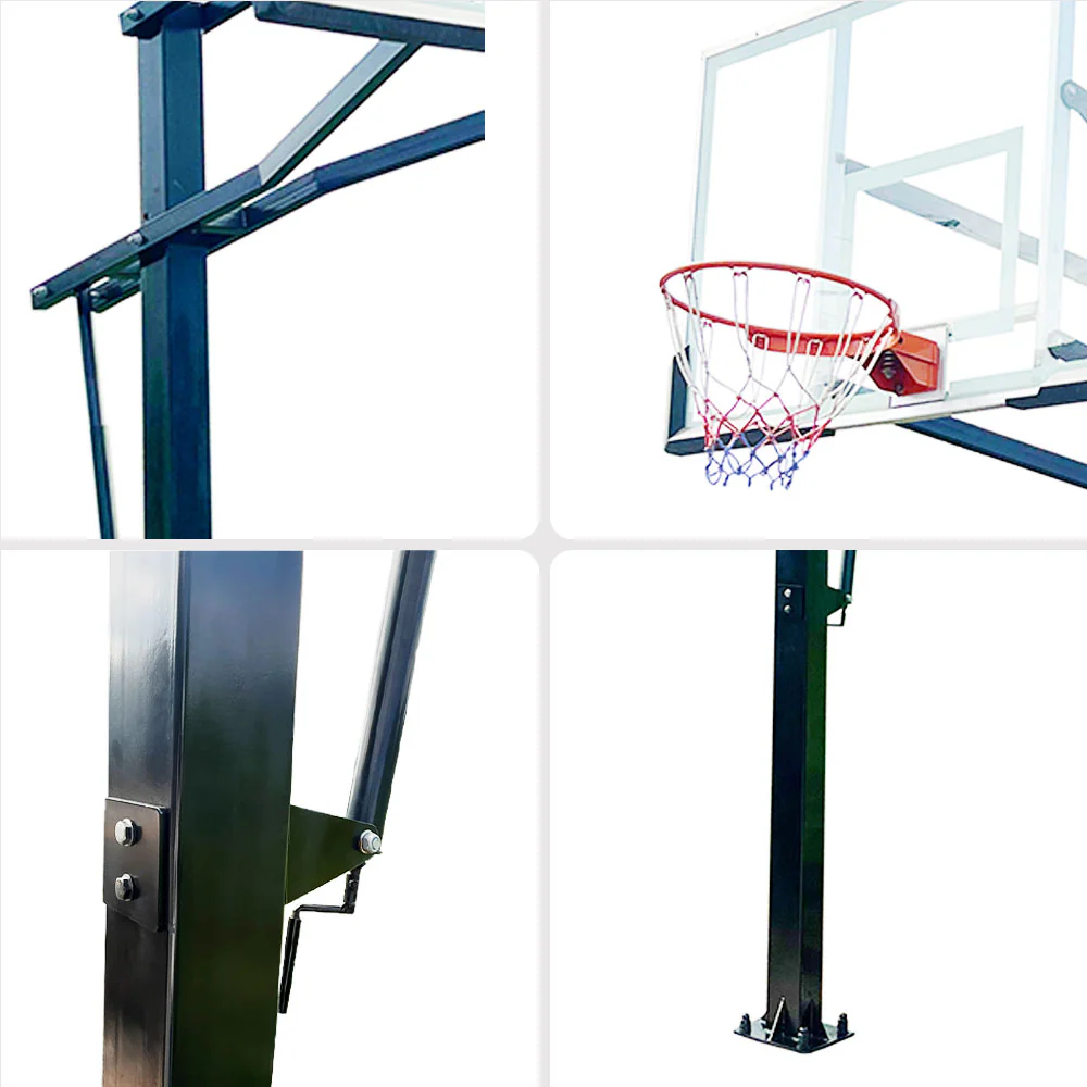 DUNK MASTER M023 Basketball System  In Ground Basketball Stand Ring Hoop Ironman Heavy Duty Professional - Black - Image 3