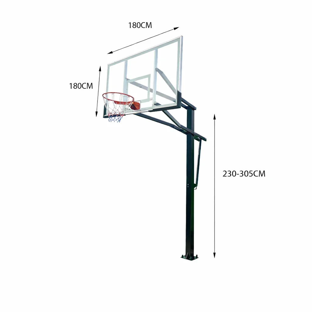 DUNK MASTER M023 Basketball System  In Ground Basketball Stand Ring Hoop Ironman Heavy Duty Professional - Black - Image 6