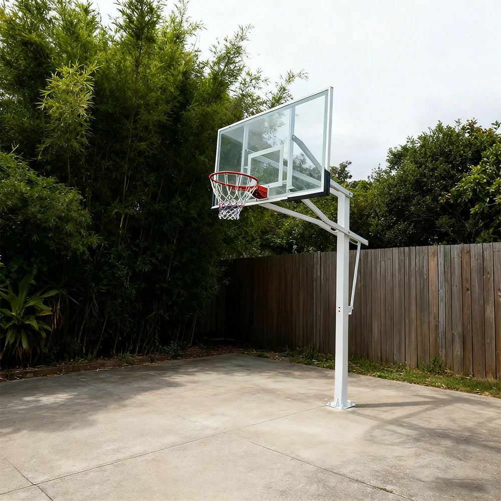 DUNK MASTER M023 Basketball System  In Ground Basketball Stand Ring Hoop Ironman Heavy Duty Professional - White - Image 4