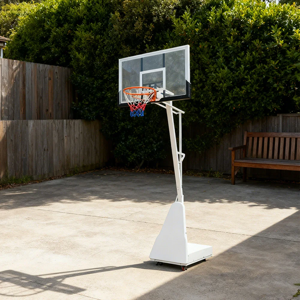 DUNK MASTER M024S Basketball System Portable Basketball Stand Ring Hoop Ironman - White - Image 2