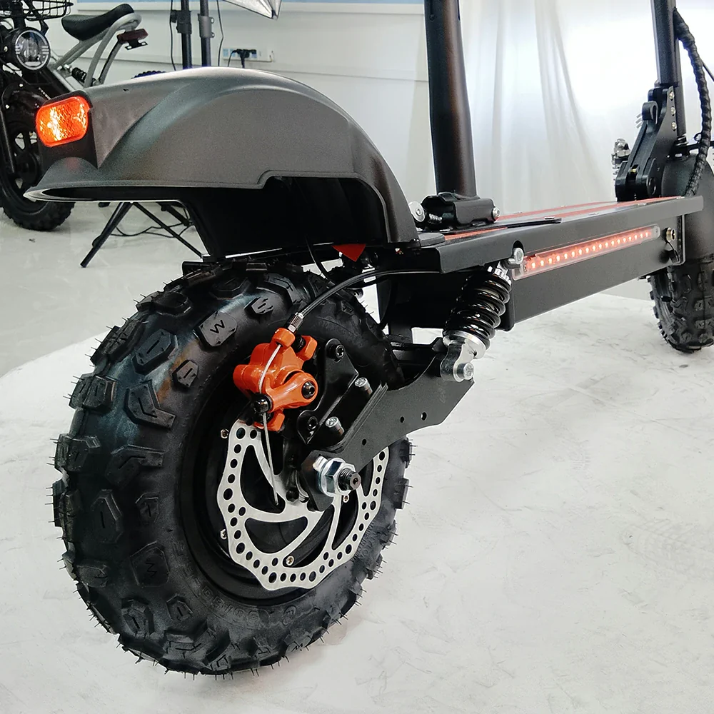 AKEZ 11SQ Dual Motors 800W & 2000W 11 Inches  Electric Scooter w/ Seat Vacuum Tyre Front& Rear Suspension - Black - Image 10