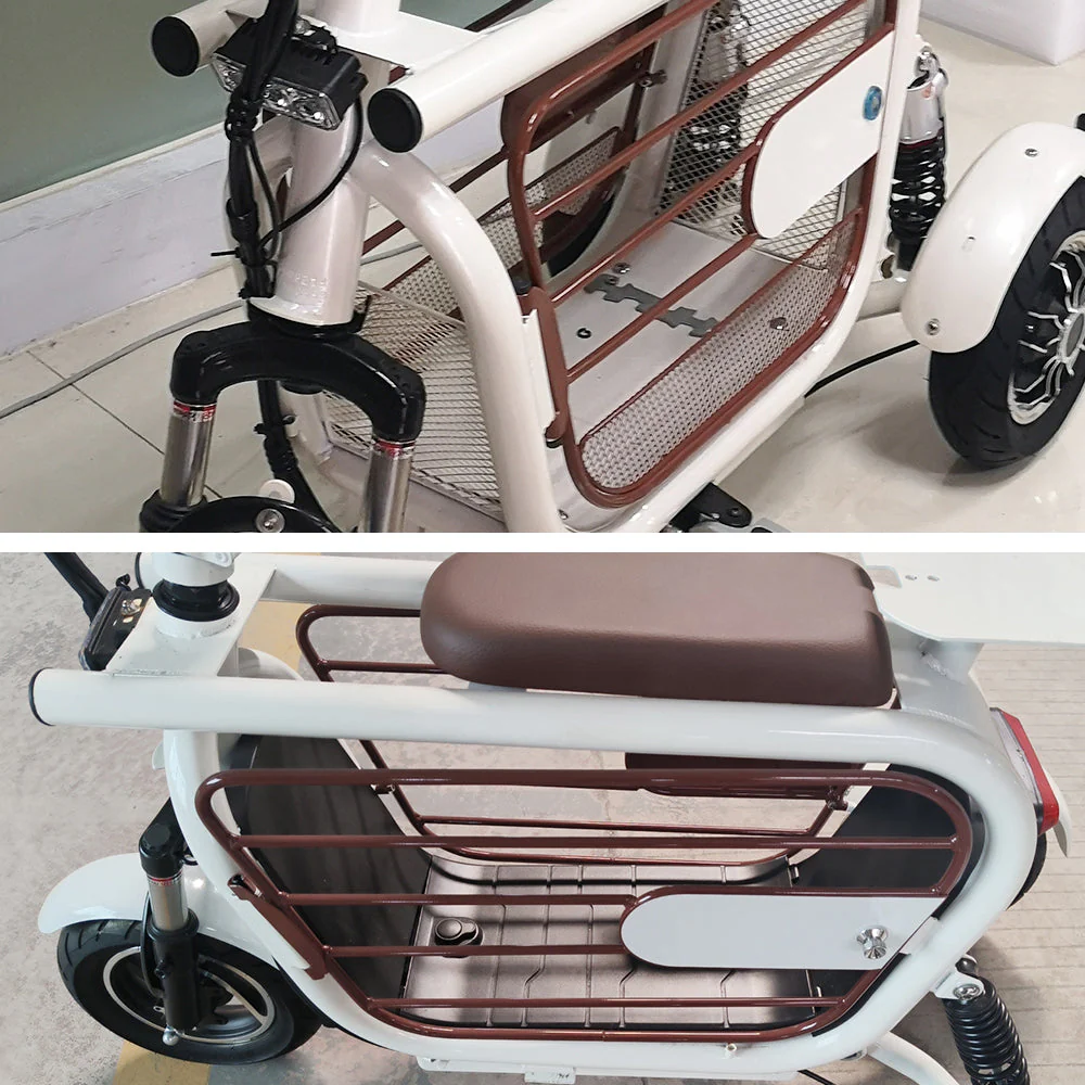 AKEZ Dudu3 500W 48V Foldable Electric Scooter High-Carbon Steel Frame - White - Image 3