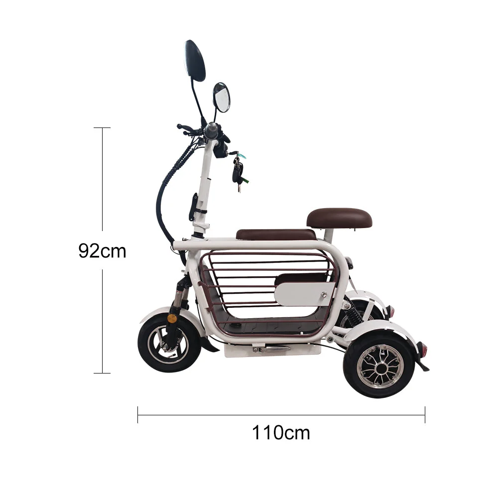 AKEZ Dudu3 500W 48V Foldable Electric Scooter High-Carbon Steel Frame - White - Image 4