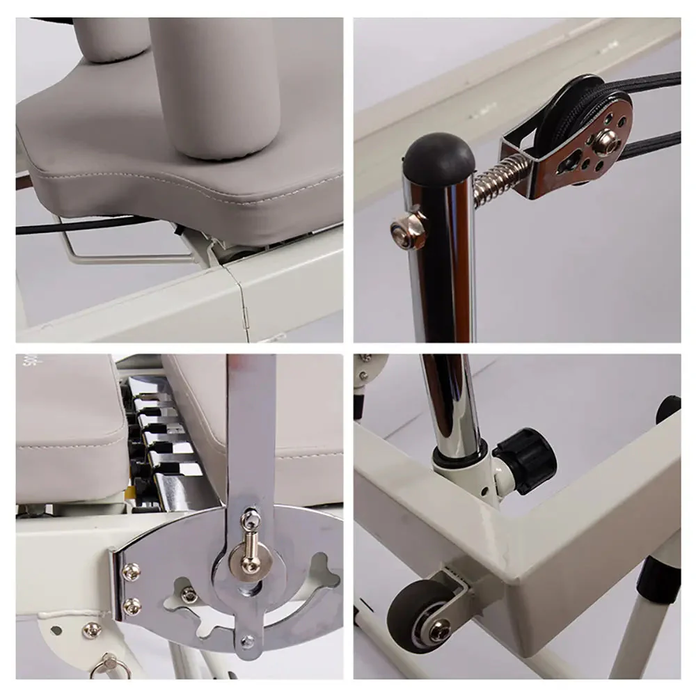 FLEXIO Multi-purpose Foldable Steel Frame Pilates Reformer Pilates Tables - Beige Home Gym - Image 10