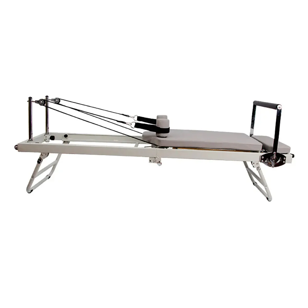 FLEXIO Multi-purpose Foldable Steel Frame Pilates Reformer Pilates Tables - Beige Home Gym - Image 11