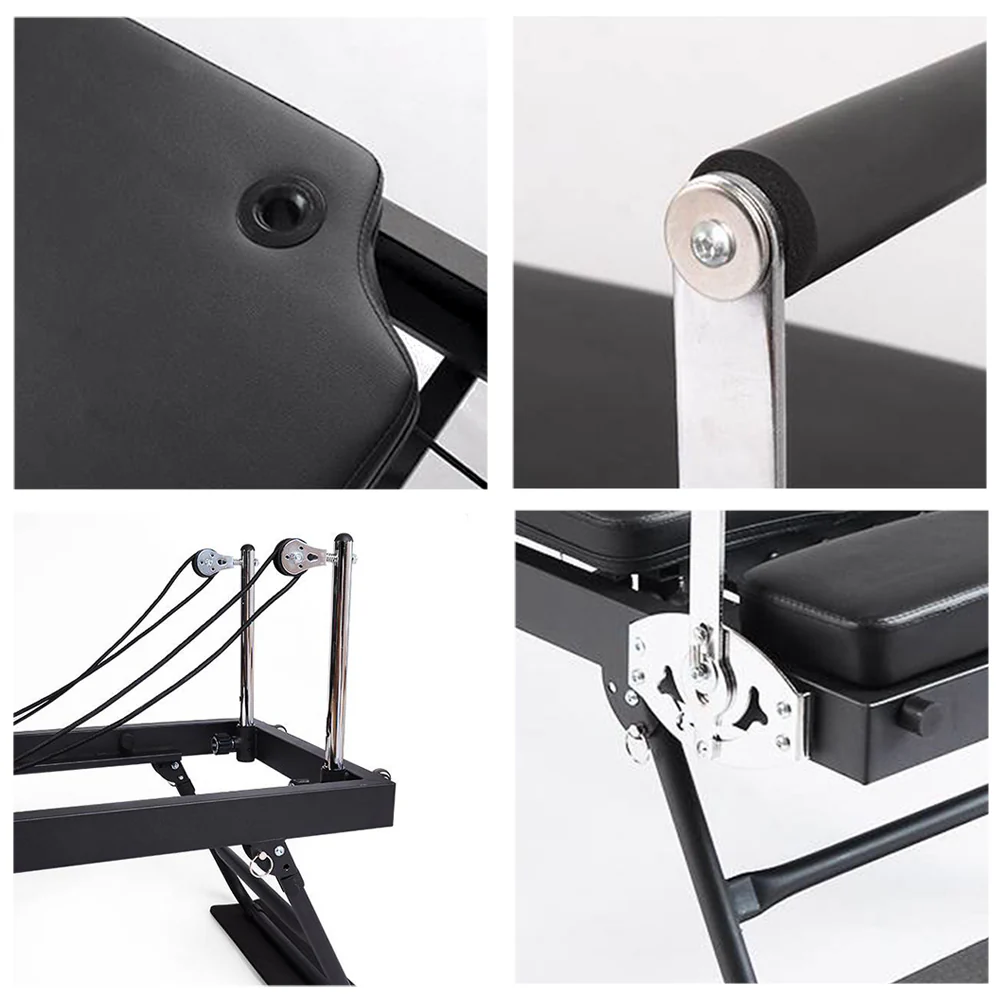 FLEXIO Multi-purpose Foldable Steel Frame Pilates Reformer Pilates Tables - Black Home Gym - Image 11
