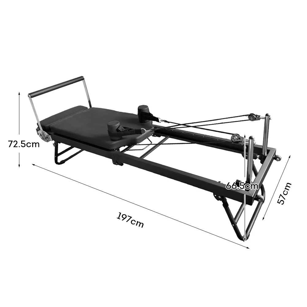 FLEXIO Multi-purpose Foldable Steel Frame Pilates Reformer Pilates Tables - Black Home Gym - Image 12