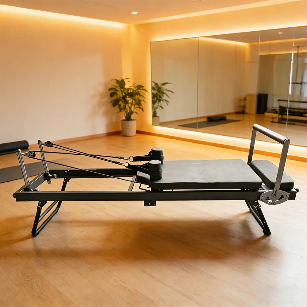 FLEXIO Multi-purpose Foldable Steel Frame Pilates Reformer Pilates Tables - Black Home Gym - Image 5