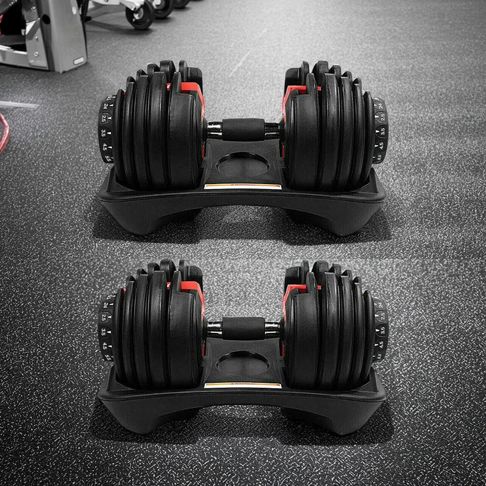 FITPRO 24kg/24kgx2 Adjustable Dumbbell Exercise Equipment Weight Fitness Home Gym Smith Machine - Image 3