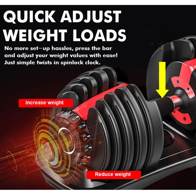 FITPRO 24kg/24kgx2 Adjustable Dumbbell Exercise Equipment Weight Fitness Home Gym Smith Machine - Image 6