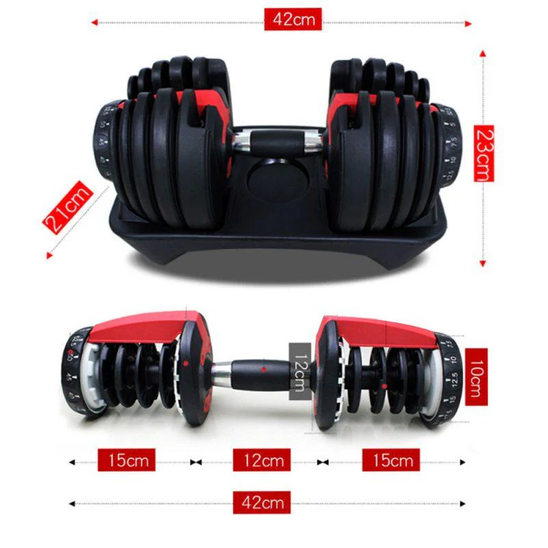 FITPRO 24kg/24kgx2 Adjustable Dumbbell Exercise Equipment Weight Fitness Home Gym Smith Machine - Image 7