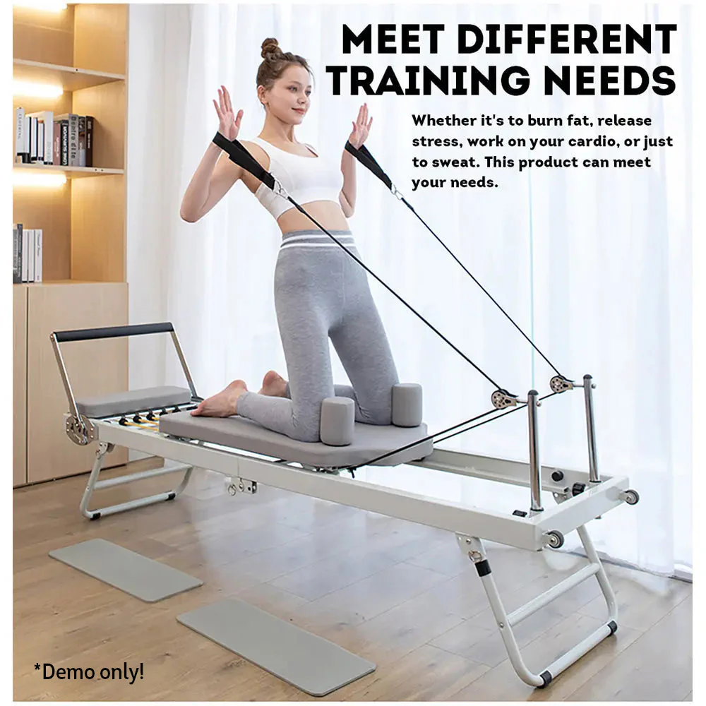 FLEXIO Multi-purpose Foldable Steel Frame Pilates Reformer Pilates Tables - Black Home Gym - Image 10