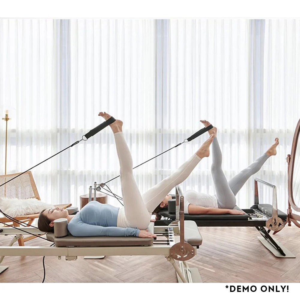 FLEXIO Multi-purpose Foldable Steel Frame Pilates Reformer Pilates Tables-Pink Home Gym - Image 9