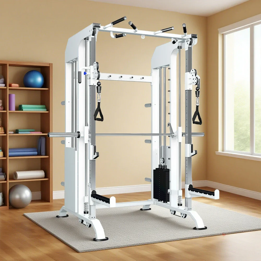 FITPRO Multi-Functional Home Gym Machine - 140kg Pin & Plate Loaded System, Adjustable Fly Handles - White - Image 2