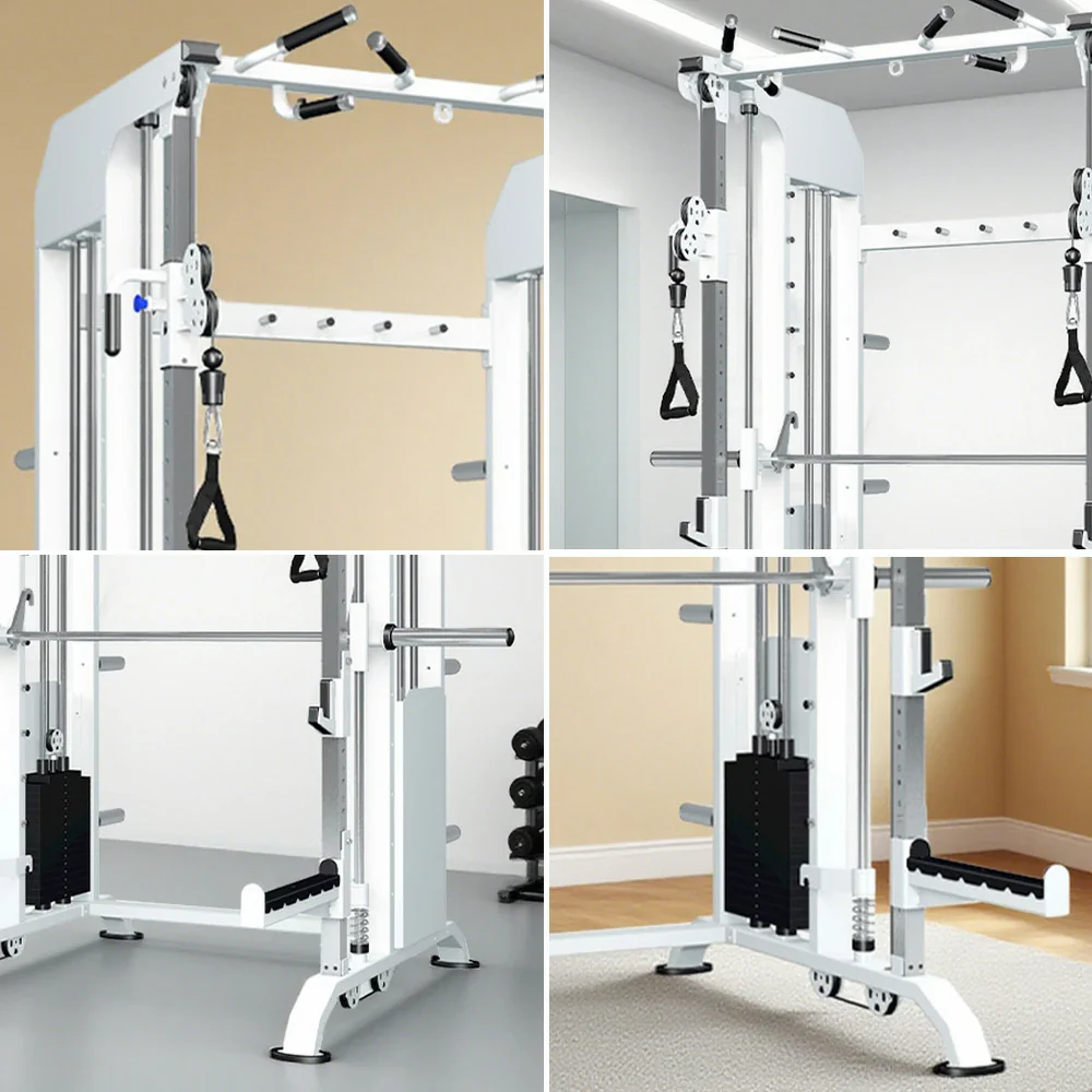FITPRO Multi-Functional Home Gym Machine - 140kg Pin & Plate Loaded System, Adjustable Fly Handles - White - Image 3