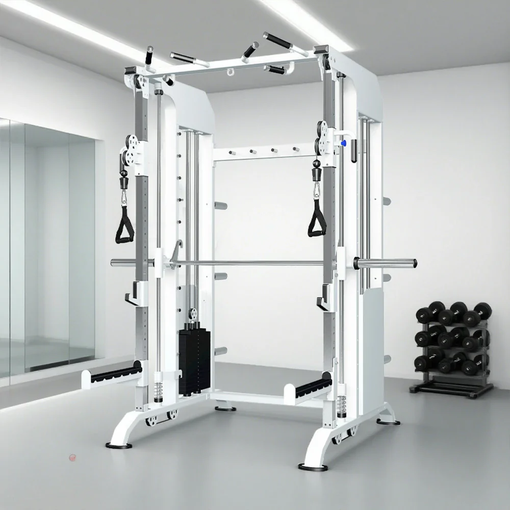 FITPRO Multi-Functional Home Gym Machine - 140kg Pin & Plate Loaded System, Adjustable Fly Handles - White - Image 4