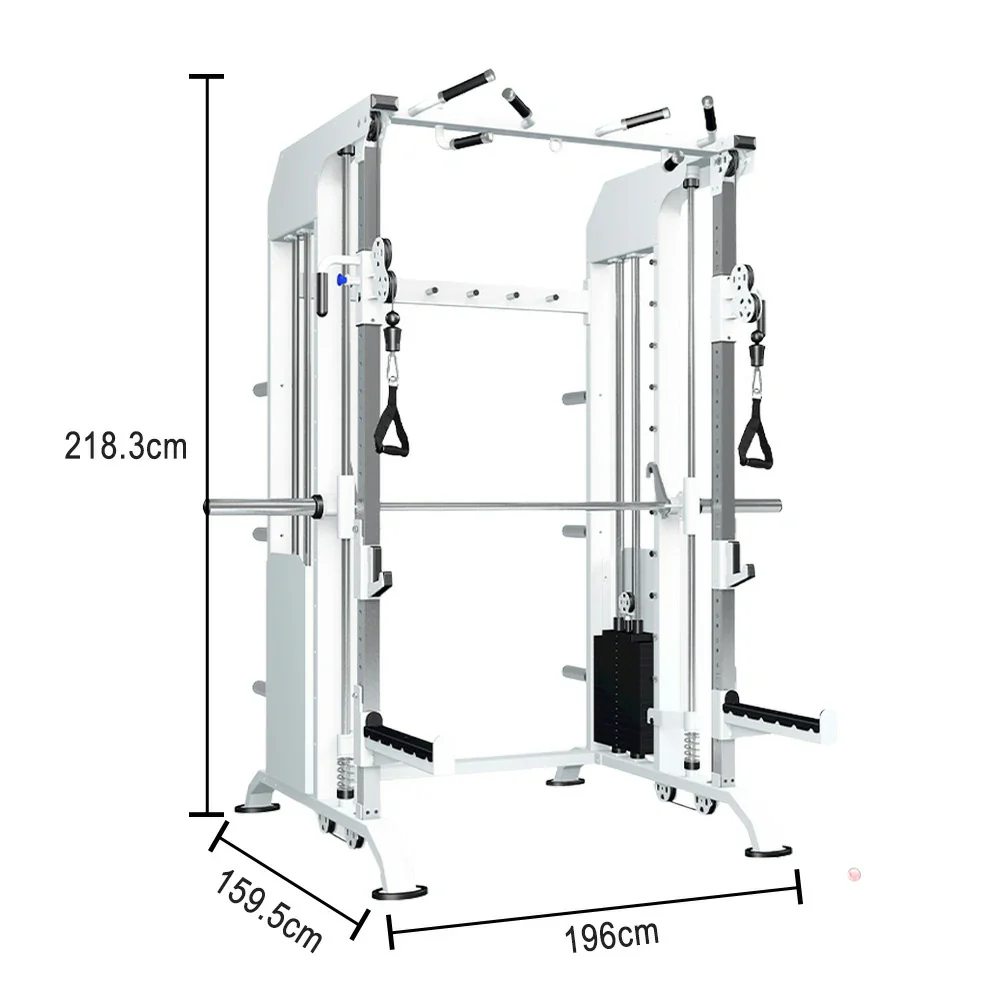 FITPRO Multi-Functional Home Gym Machine - 140kg Pin & Plate Loaded System, Adjustable Fly Handles - White - Image 5