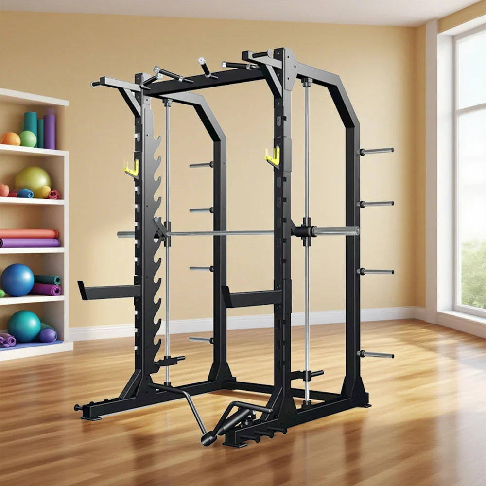 FITPRO Heavy-Duty Multi-Functional Gym Rack - Adjustable Squat Hooks & Pull-Up Handles for Full-Body Strength Training - Black - Image 2