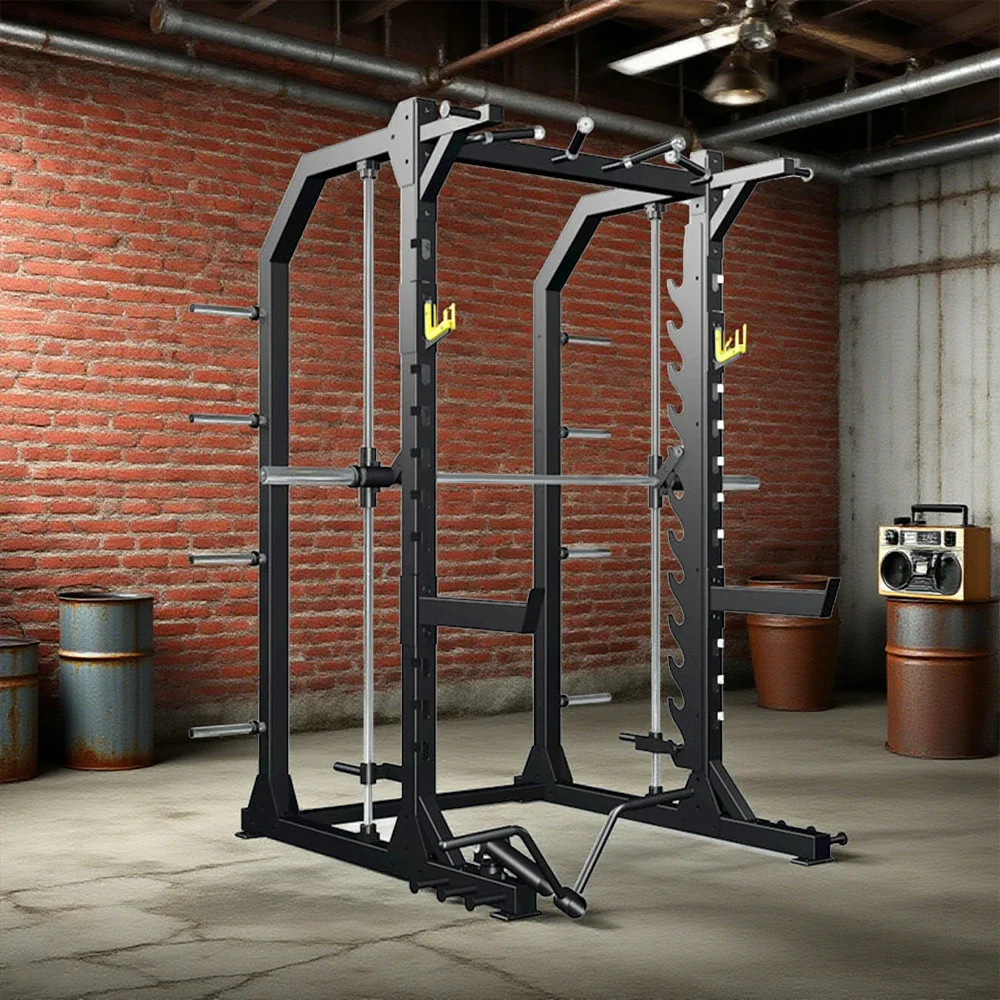 FITPRO Heavy-Duty Multi-Functional Gym Rack - Adjustable Squat Hooks & Pull-Up Handles for Full-Body Strength Training - Black - Image 4
