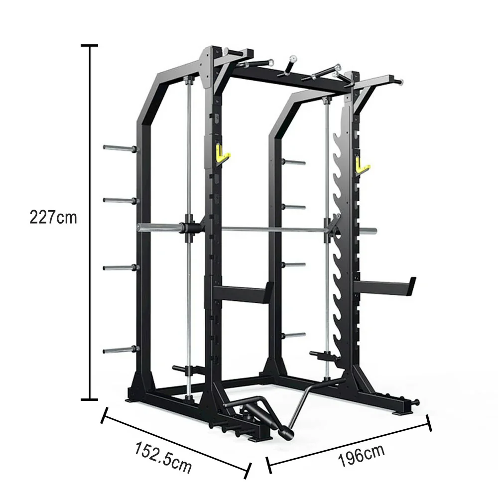 FITPRO Heavy-Duty Multi-Functional Gym Rack - Adjustable Squat Hooks & Pull-Up Handles for Full-Body Strength Training - Black - Image 5
