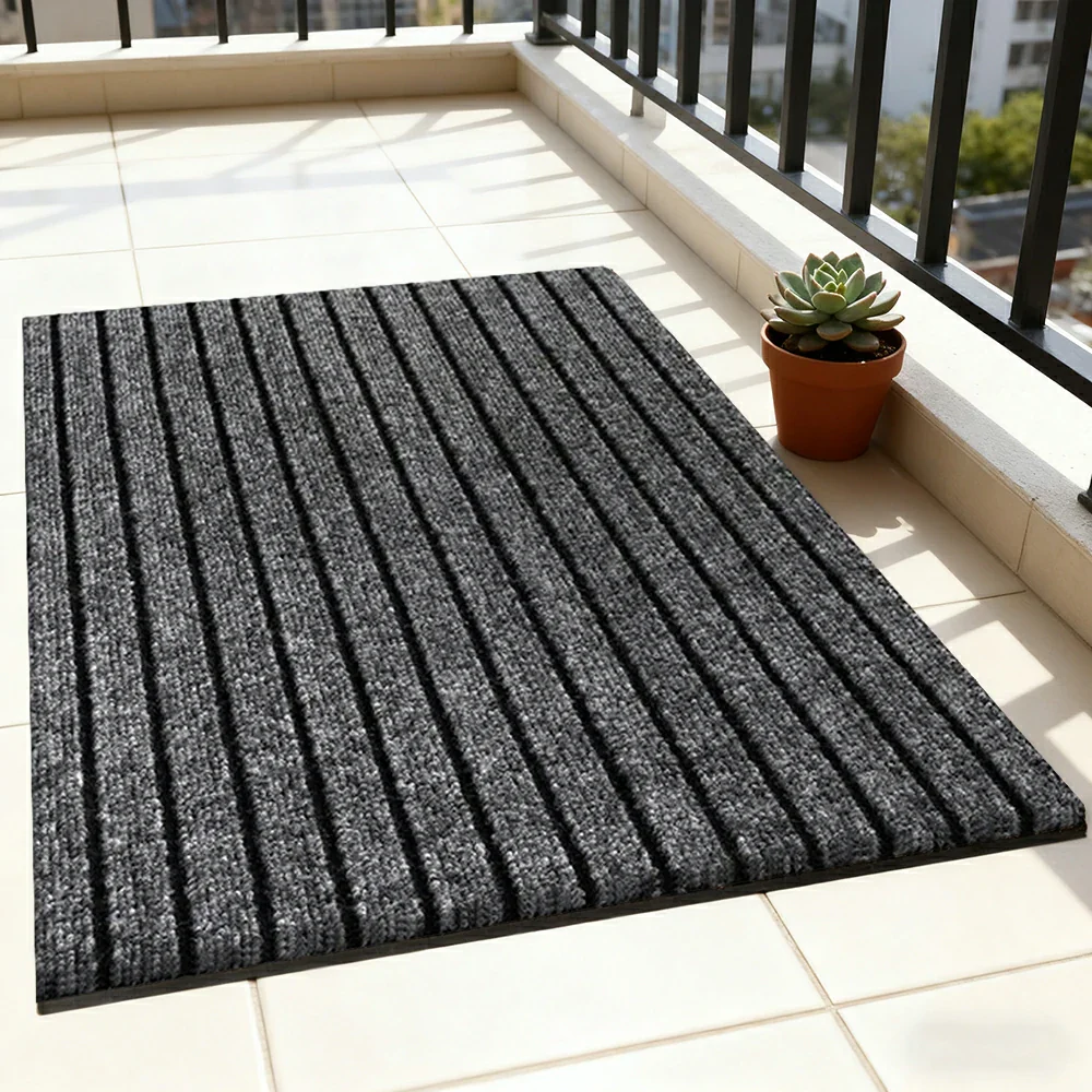 FITPRO Heavy-Duty Anti-Slip Absorbent Floor Mat 90/120/200cm - PP Soft Pile, TPE Odour-Free Backing, Dirt-Trapping Design - Grey - Image 4