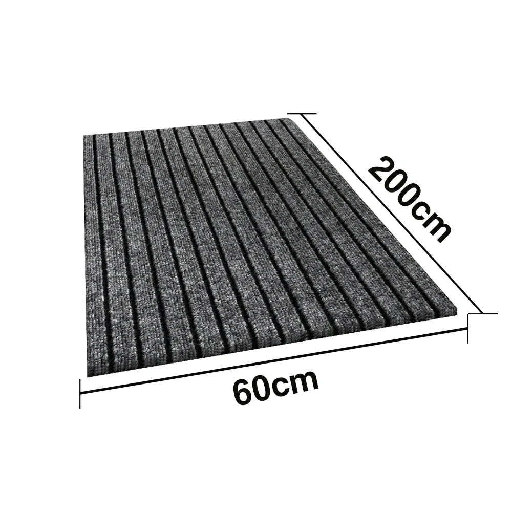 FITPRO Heavy-Duty Anti-Slip Absorbent Floor Mat 90/120/200cm - PP Soft Pile, TPE Odour-Free Backing, Dirt-Trapping Design - Grey - Image 7