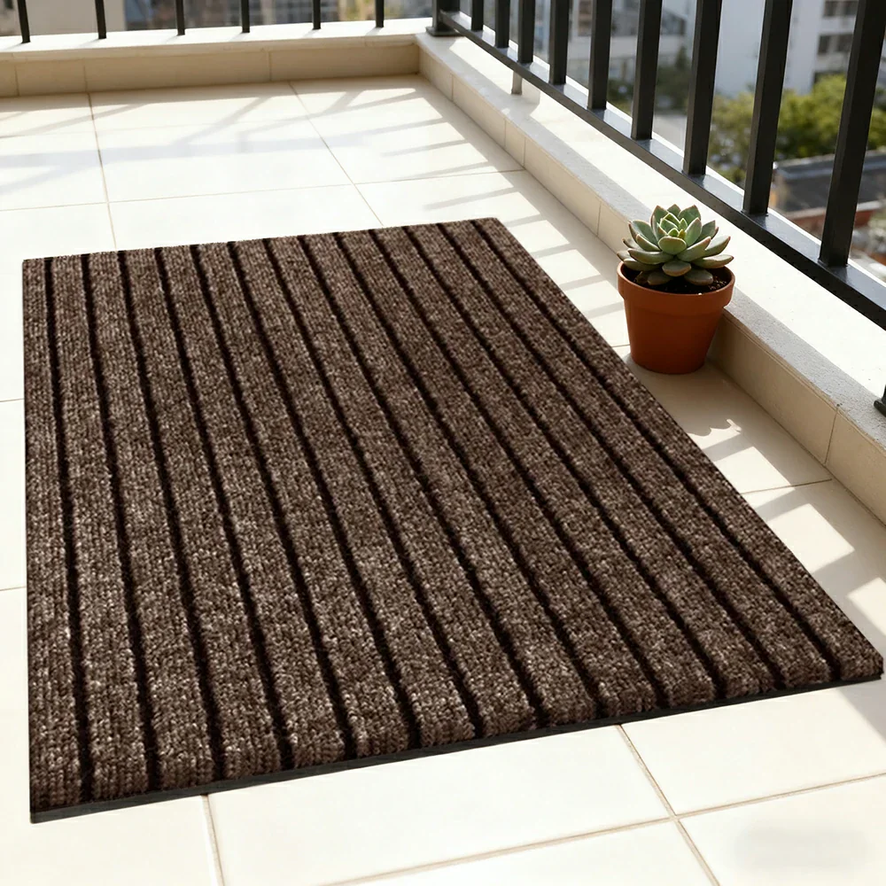 FITPRO Heavy-Duty Anti-Slip Absorbent Floor Mat 90/120/200cm - PP Soft Pile, TPE Odour-Free Backing, Dirt-Trapping Design - Coffee - Image 4